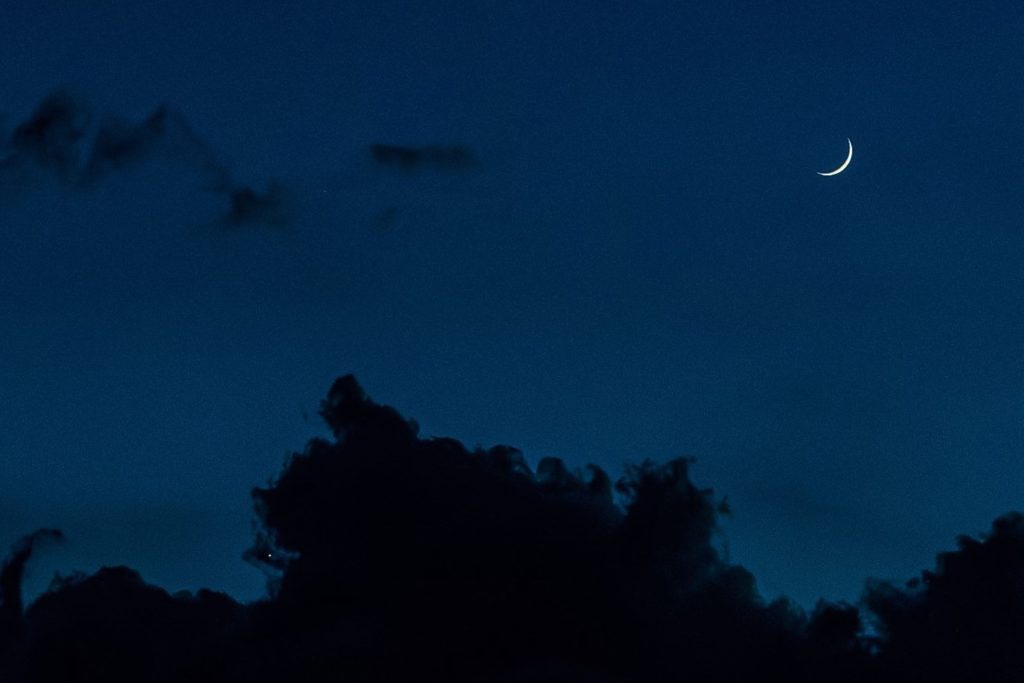 金星が月の近くに見えた