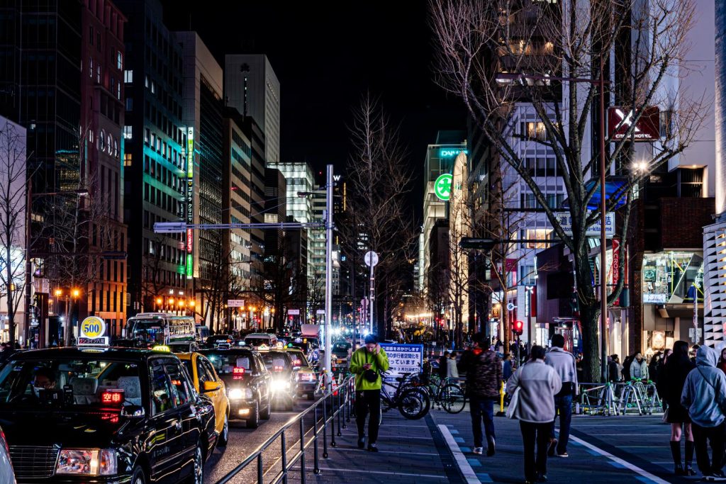 夜の御堂筋道頓堀