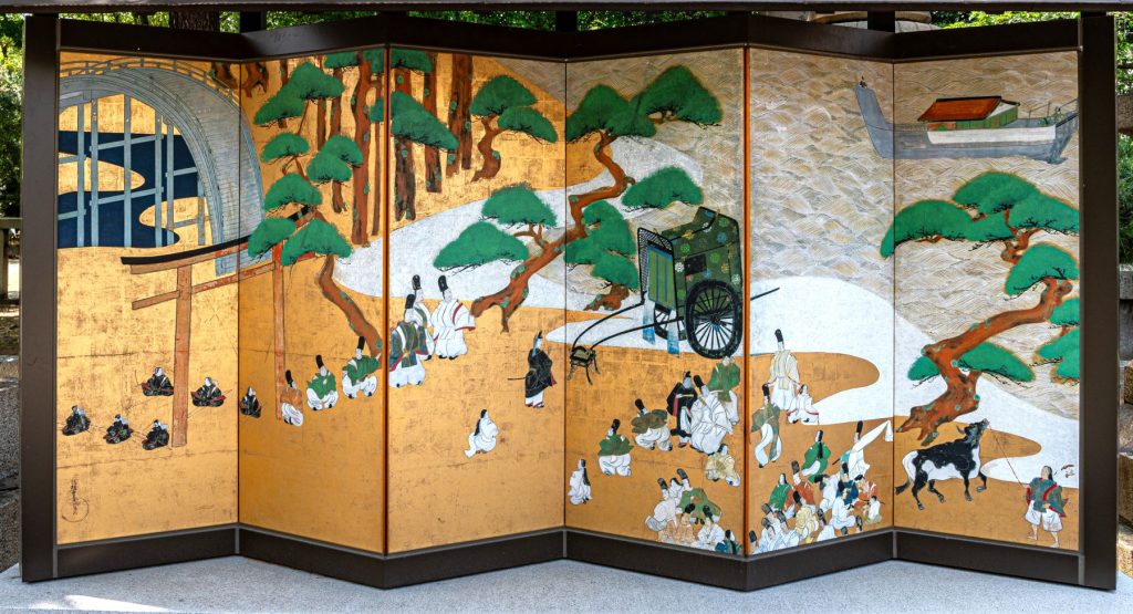 源氏物語,住吉大社,みおつくし,屏風レプリカ